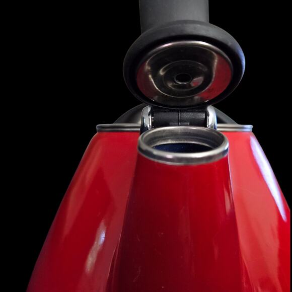 OXO Good Grips Downpour Red Enamel Whistling Tea Kettle 1.8 Qt Soft Grip Handle - Picture 6 of 10